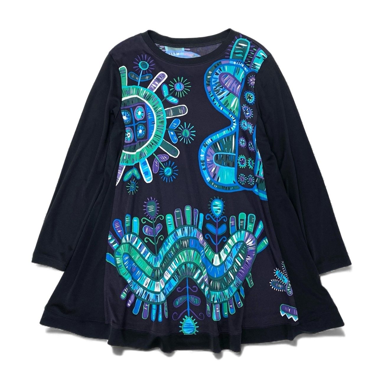 26 k 27 TOKUKO 1 er VOL トクコプルミエヴォル ロングスリーブ チュニックワンピース 総柄プリント レディース 女性用 9 マルチカラー トリアセテート100％u 02 t