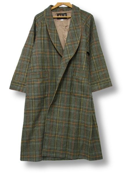 未使用】【日本製】DAKS ダックス /ウール ロングコート ガウンコート