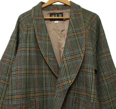 未使用】【日本製】DAKS ダックス /ウール ロングコート ガウンコート