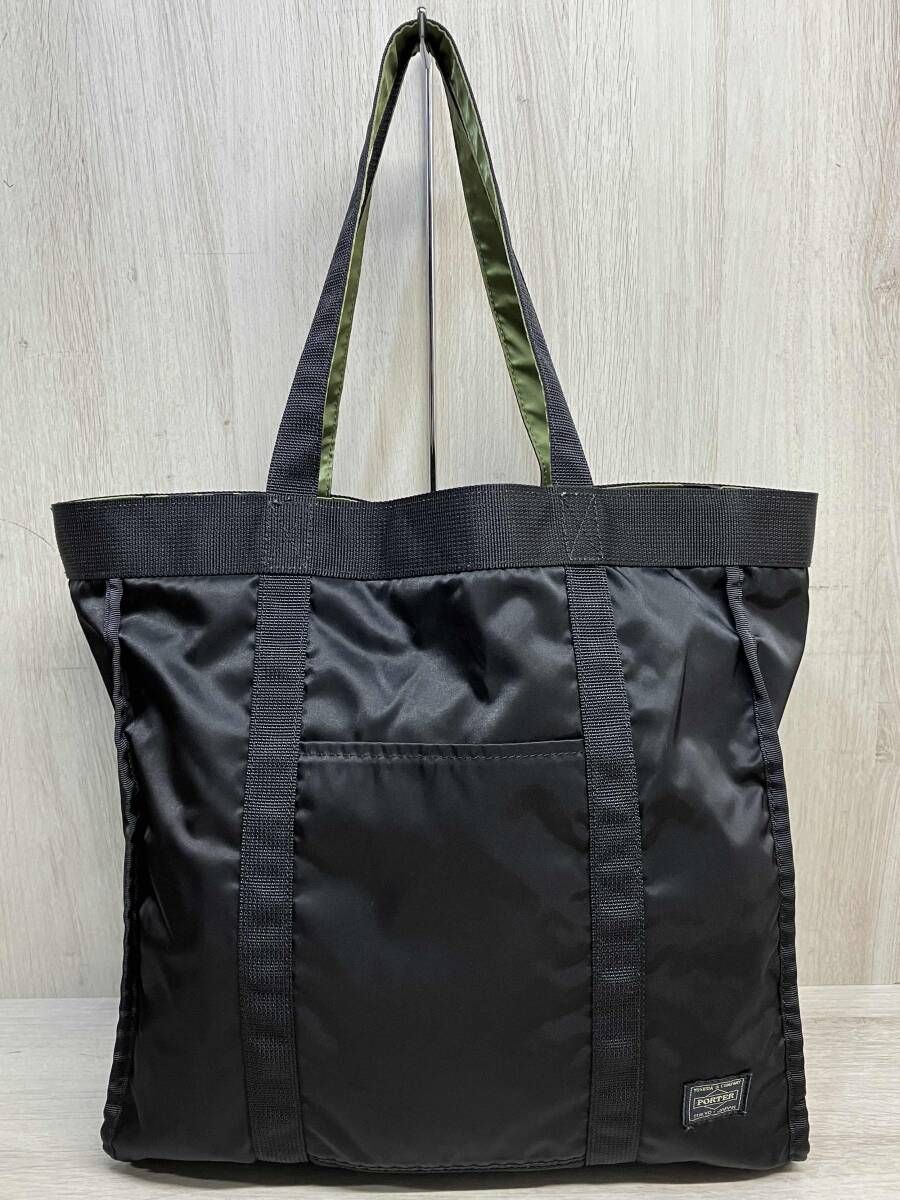 PORTER × HYSTERIC GLAMOUR リバーシブル ナイロン トートバッグ ポーター ヒステリックグラマー 吉田 かばん 鞄 メンズ ブラック