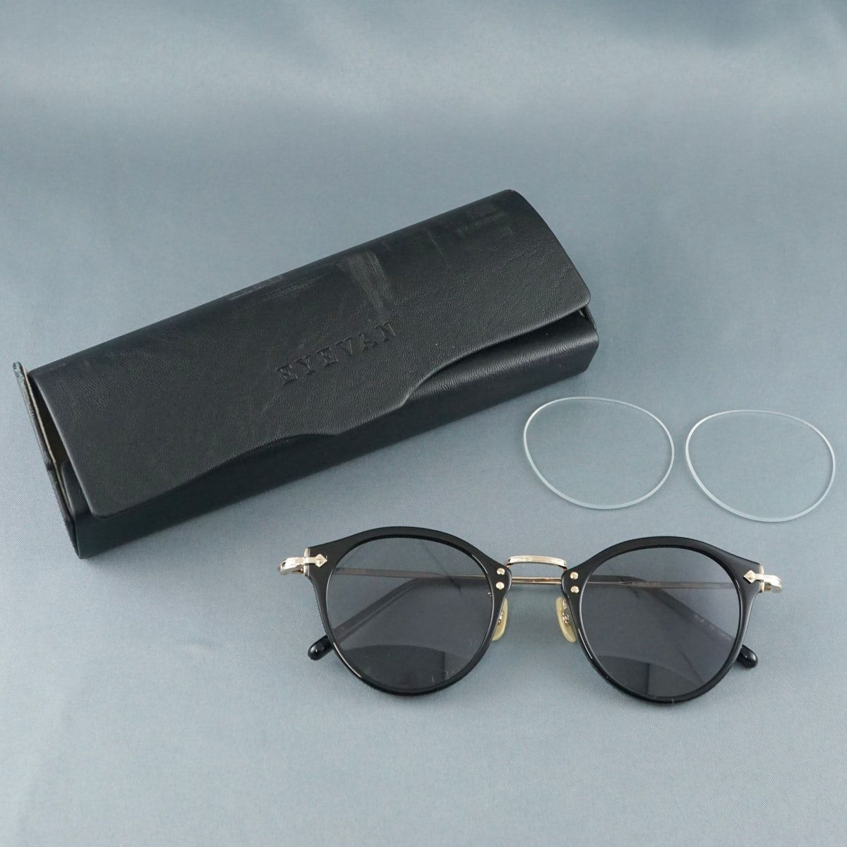 眼鏡 サングラス EYEVAN 超 E-0505 PBK|G アイヴァン ブラック ボストン ユニセックス アイウェア メガネ X 8462