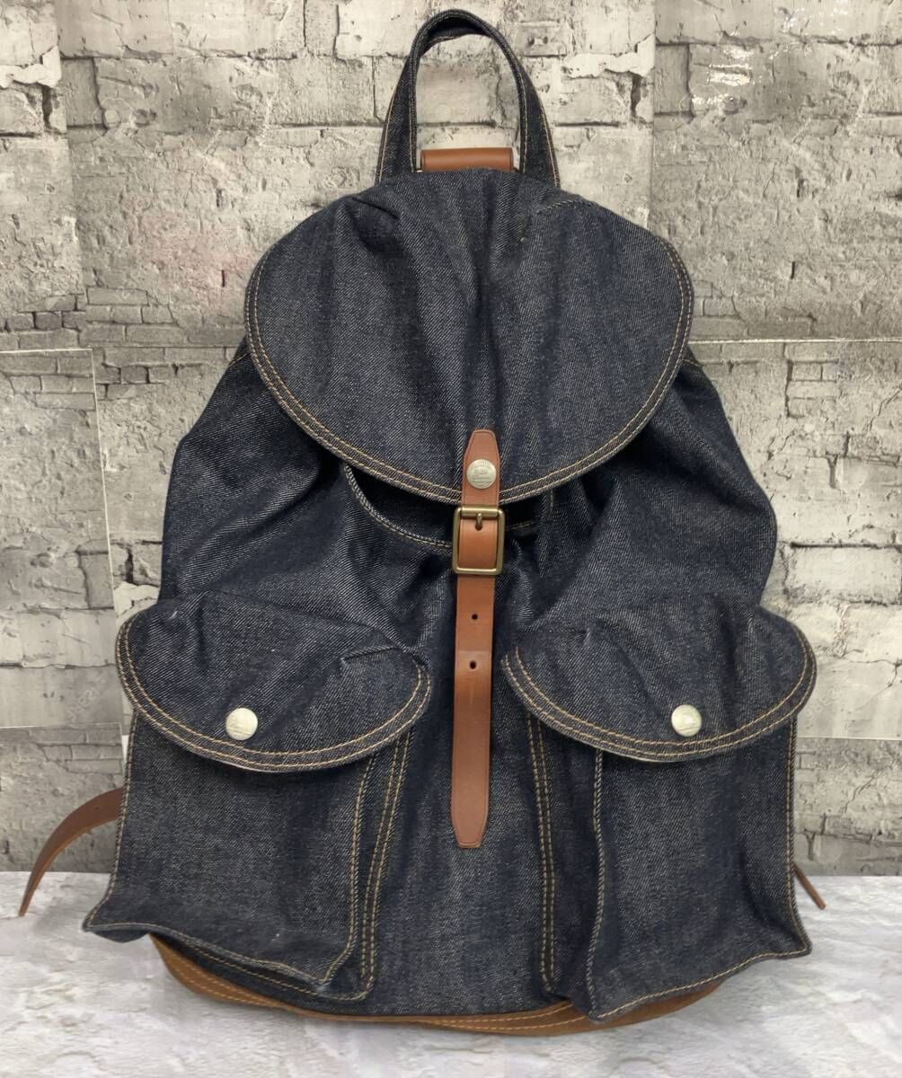 RRL RALPH LAUREN ダブルアールエル Riley レザー デニムリュック