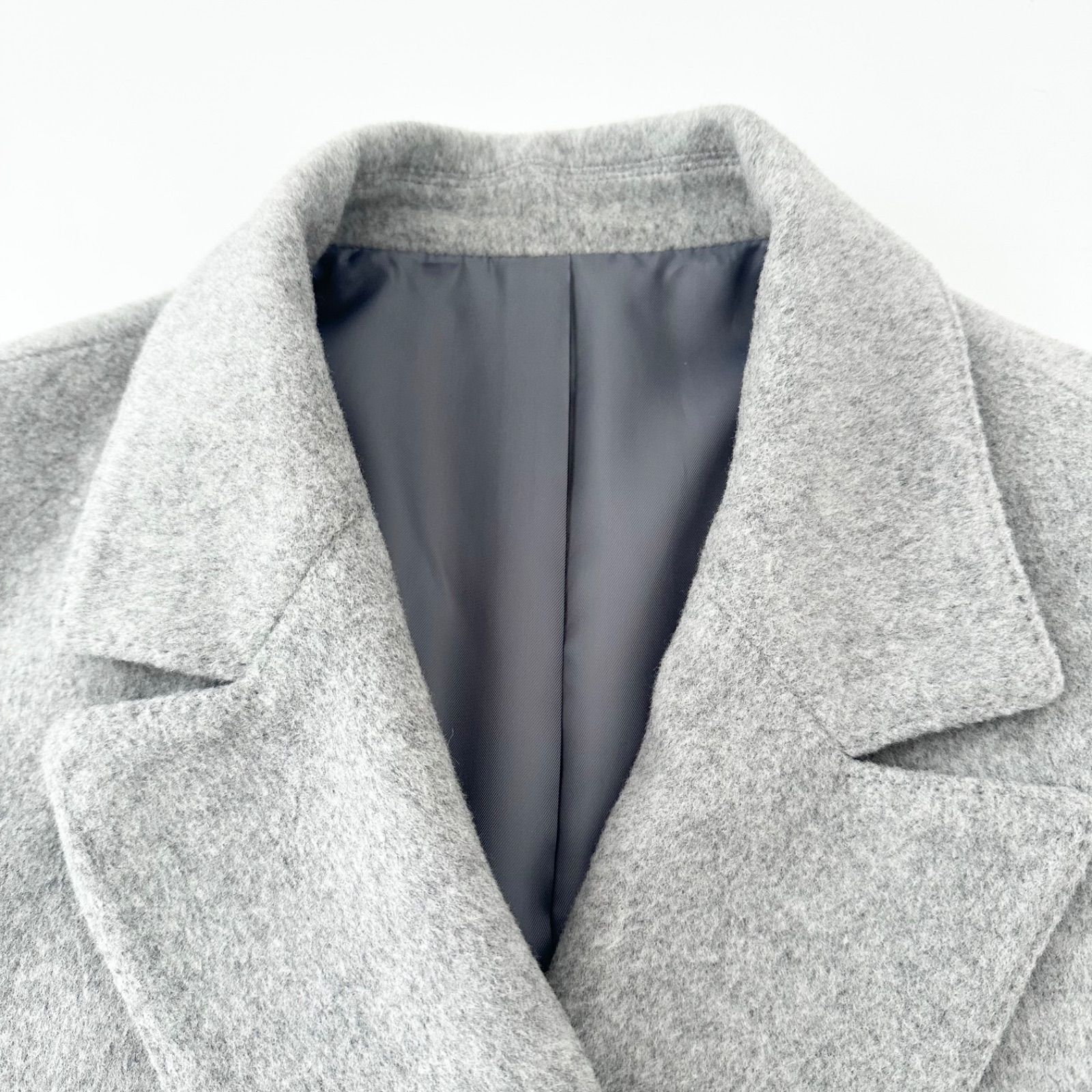 K.T KIYOKO TAKASE チェスターコート ロング ダブル ウール グレー 11号 Lサイズ ケーティーキヨコタカセ