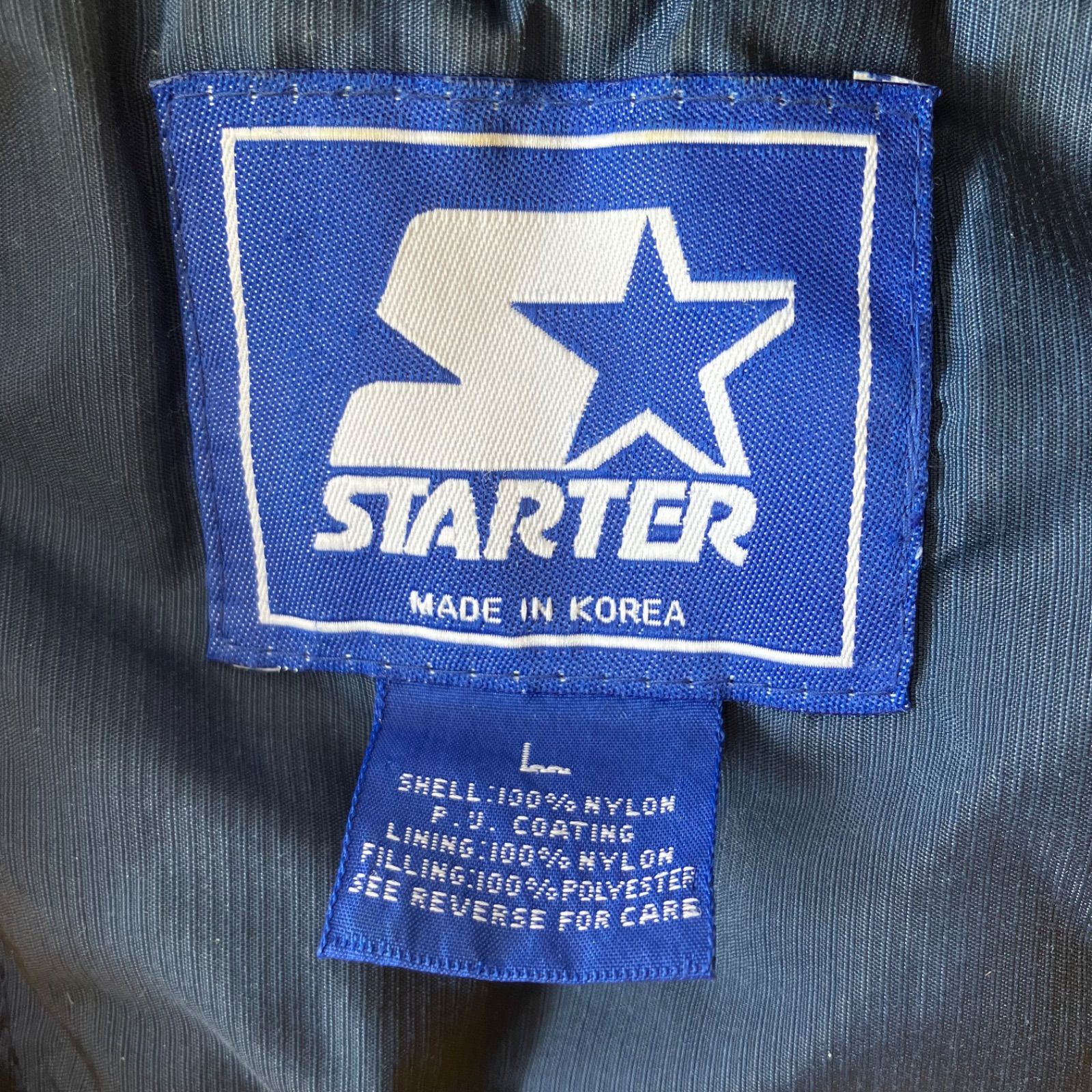 スターター 中綿ジャケット 刺繍 ミシガン キルティング 紺 黄 白 L