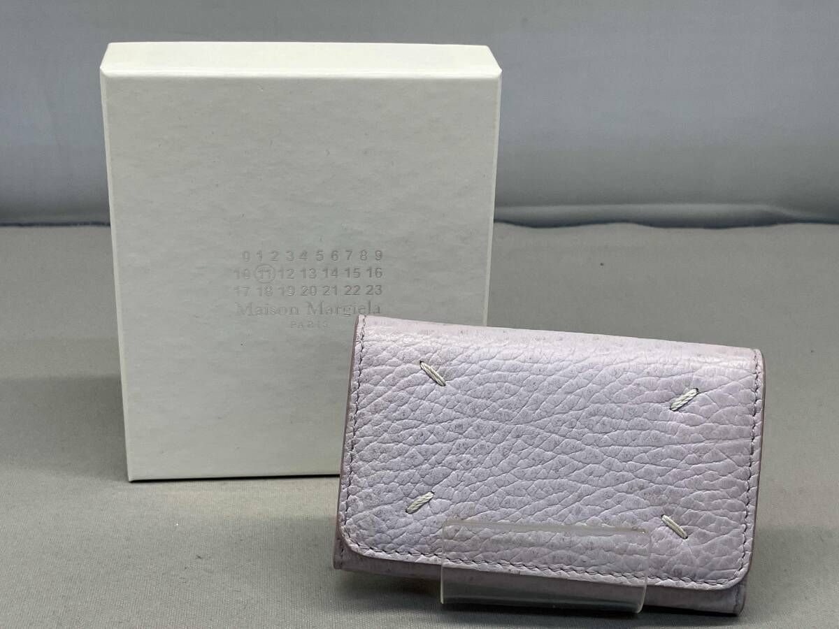 き Maison Margiela キーケース 4ステッチレザーキーケース 薄紫