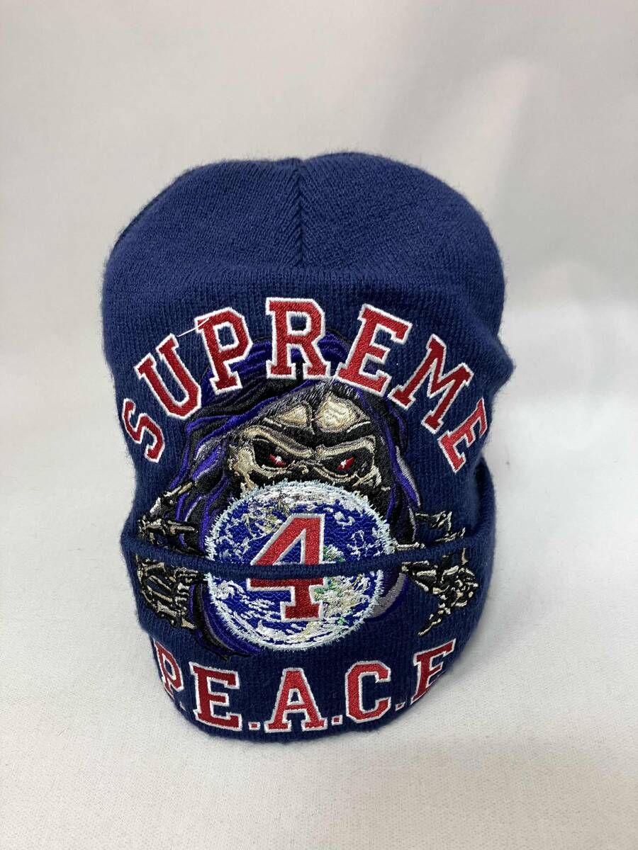 Supreme ニット帽 ニットキャップ ネイビー 冬