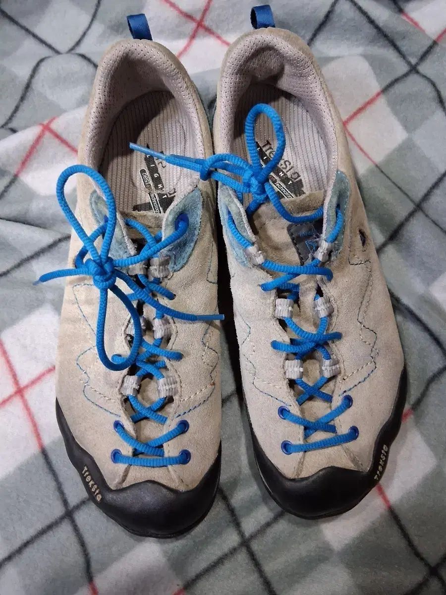 トレクスタ スウェード スニーカー アイボリー ブルー