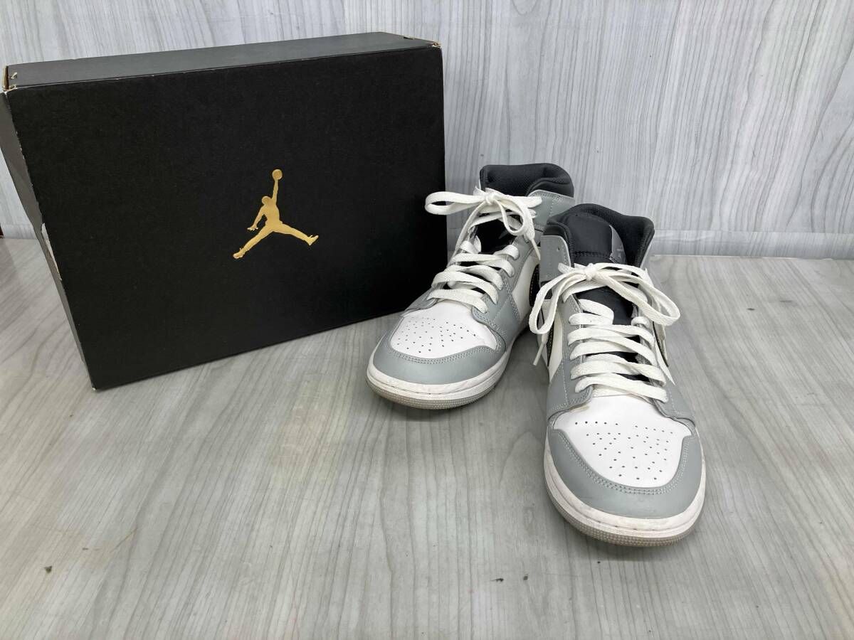 Nike Air Jordan 1 Mid 554724-078 メンズ グレー ホワイト 26.5cm 