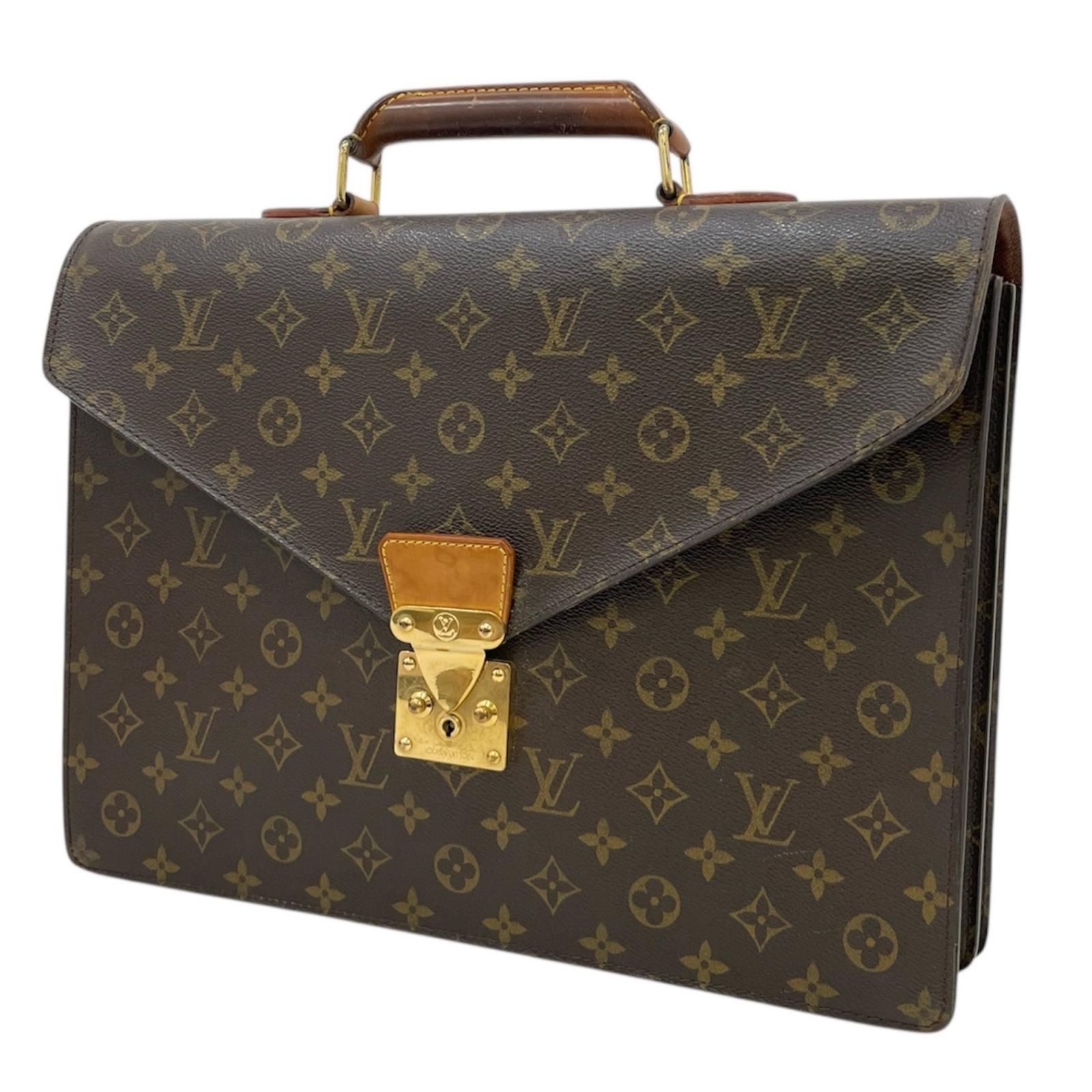 LOUIS VUITTON ルイ ヴィトン セルヴィエット コンセイエ モノグラム ビジネスバッグ M 53331 ブラウン