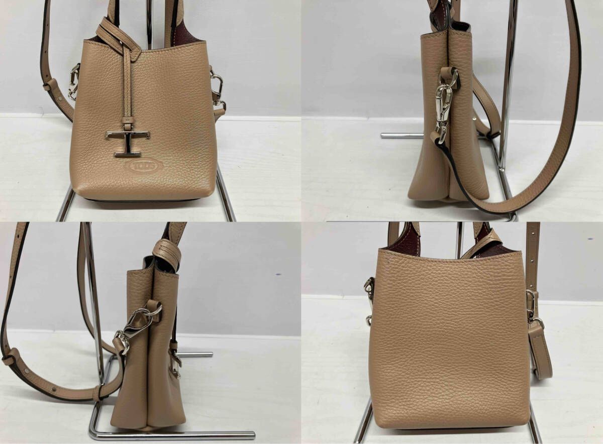TOD S トッズ P 148 ショルダーバッグ 2 way ベージュ ブラウン レザー 通年