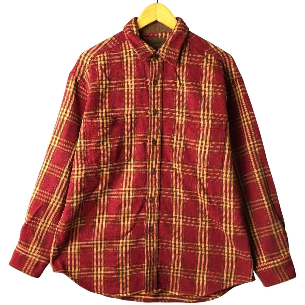 ST JOHN’S BAY / 90ｓ/長袖シャツ/L/コットン/RED/チェック 古着 90~00年代 セントジョンズベイ ST.JOHN'S BAY 長袖 ライトネル