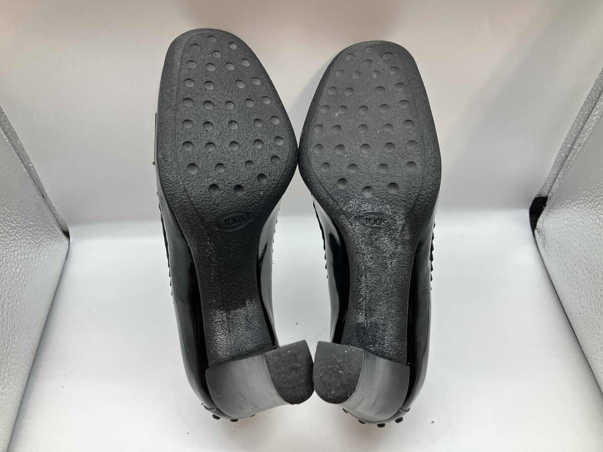  TOD S トッズ パンプス エナメル パテント ブラック ヒール ローファー 35 1 2 その他 靴