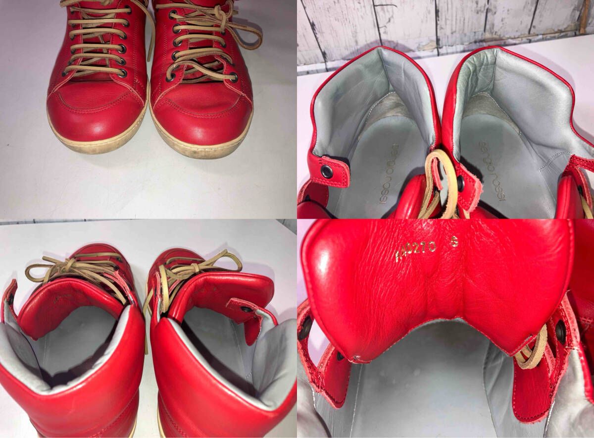 Sergio Rossi High Top Sneakers High Top Leather Red セルジオロッシ