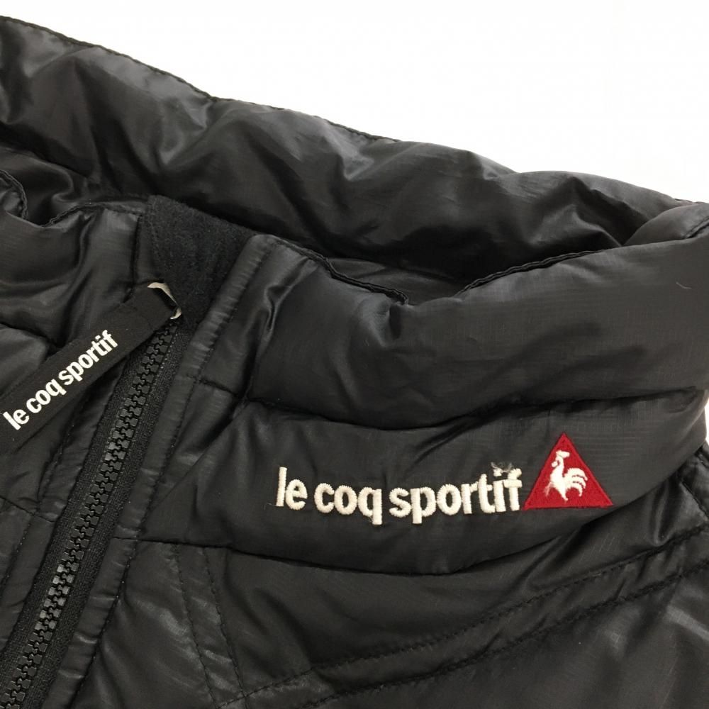 美品】ルコックゴルフ ダウンベスト 黒 キルティング ダブルジップ