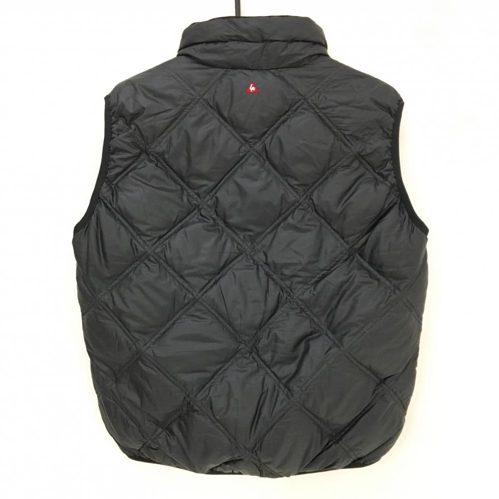 美品】ルコックゴルフ ダウンベスト 黒 キルティング ダブルジップ