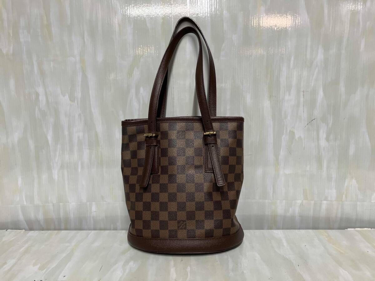 LOUIS VUITTON ルイ ヴィトン ダミエ マレ トートバッグ レザー N 42240 ブラウン
