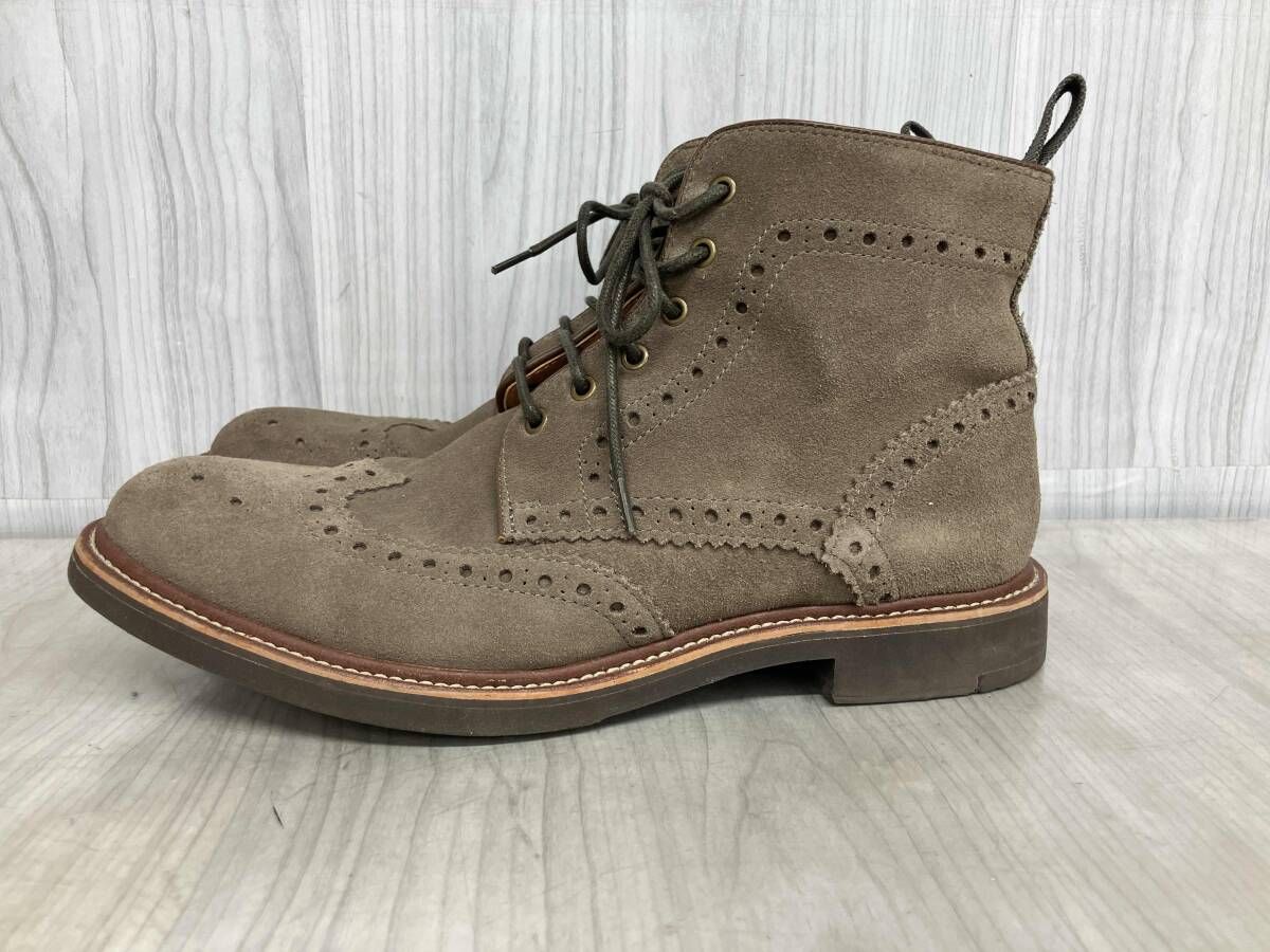 REGALリーガル スウェードブーツ ウィングチップ レースアップ 26 cm グレージュ