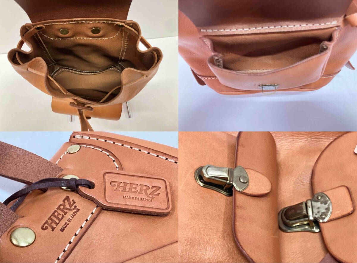 HERZ ヘルツ リュック 工場 ミニ キャメル レザー 女性の普段使いに