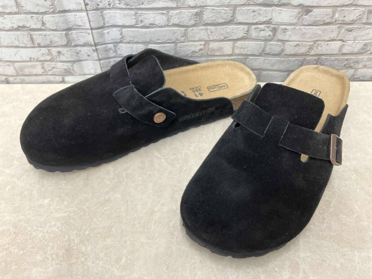 ビルケンシュトック Boston ボストン スエードサンダル ソフトフットベッド サイズ41 265 L 10 M 8 ブラック