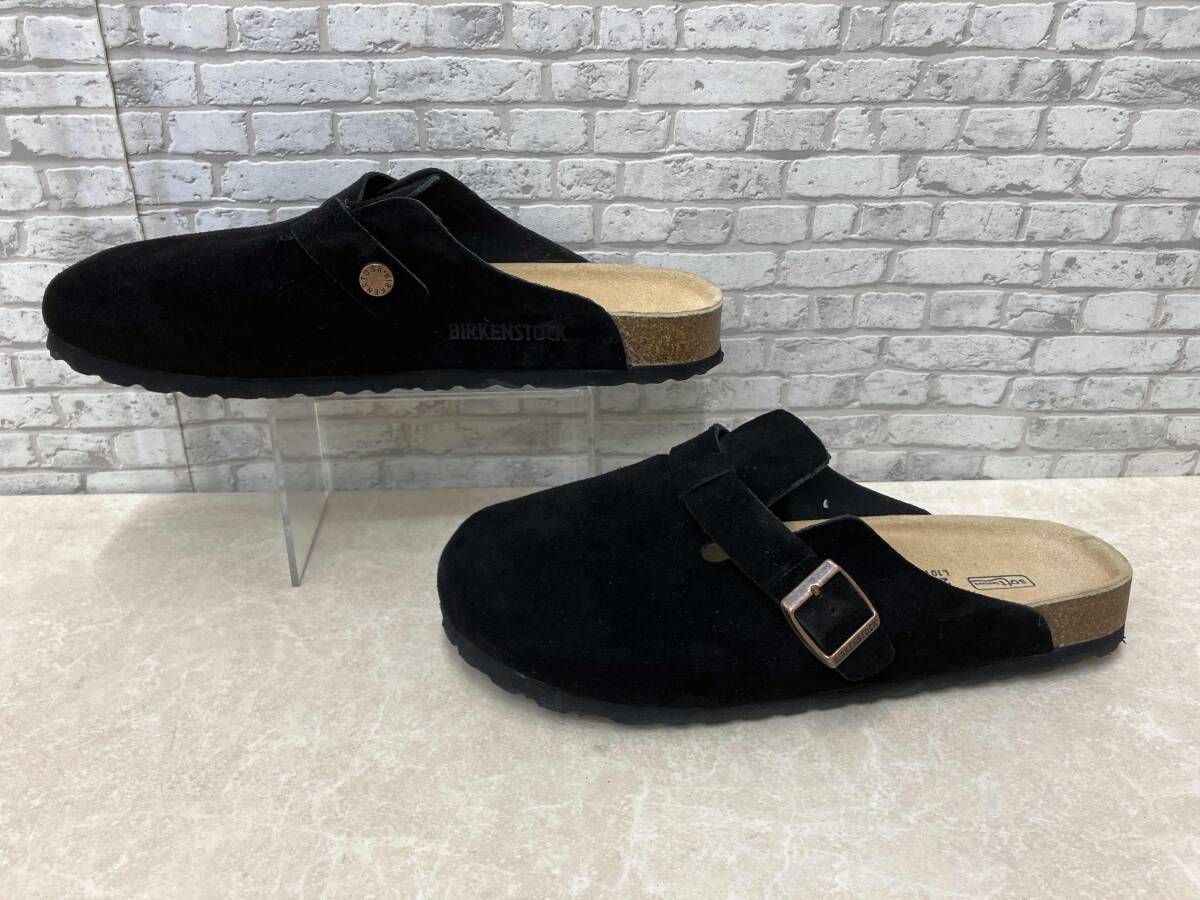 ビルケンシュトック Boston ボストン スエードサンダル ソフトフットベッド サイズ41 265 L 10 M 8 ブラック