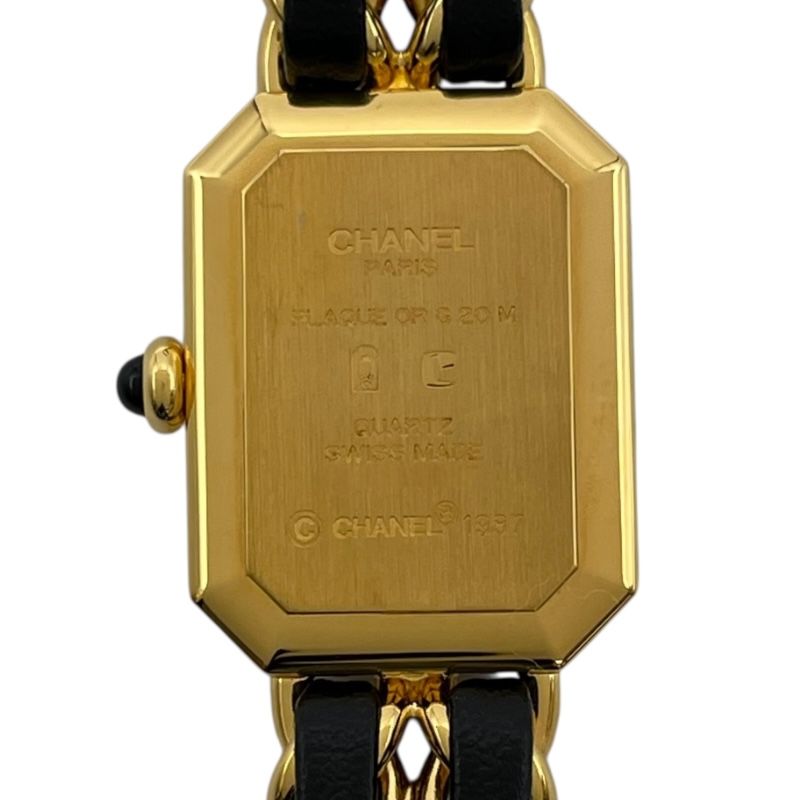 シャネル CHANEL プルミエール L H0001 ブラック GP クオーツ