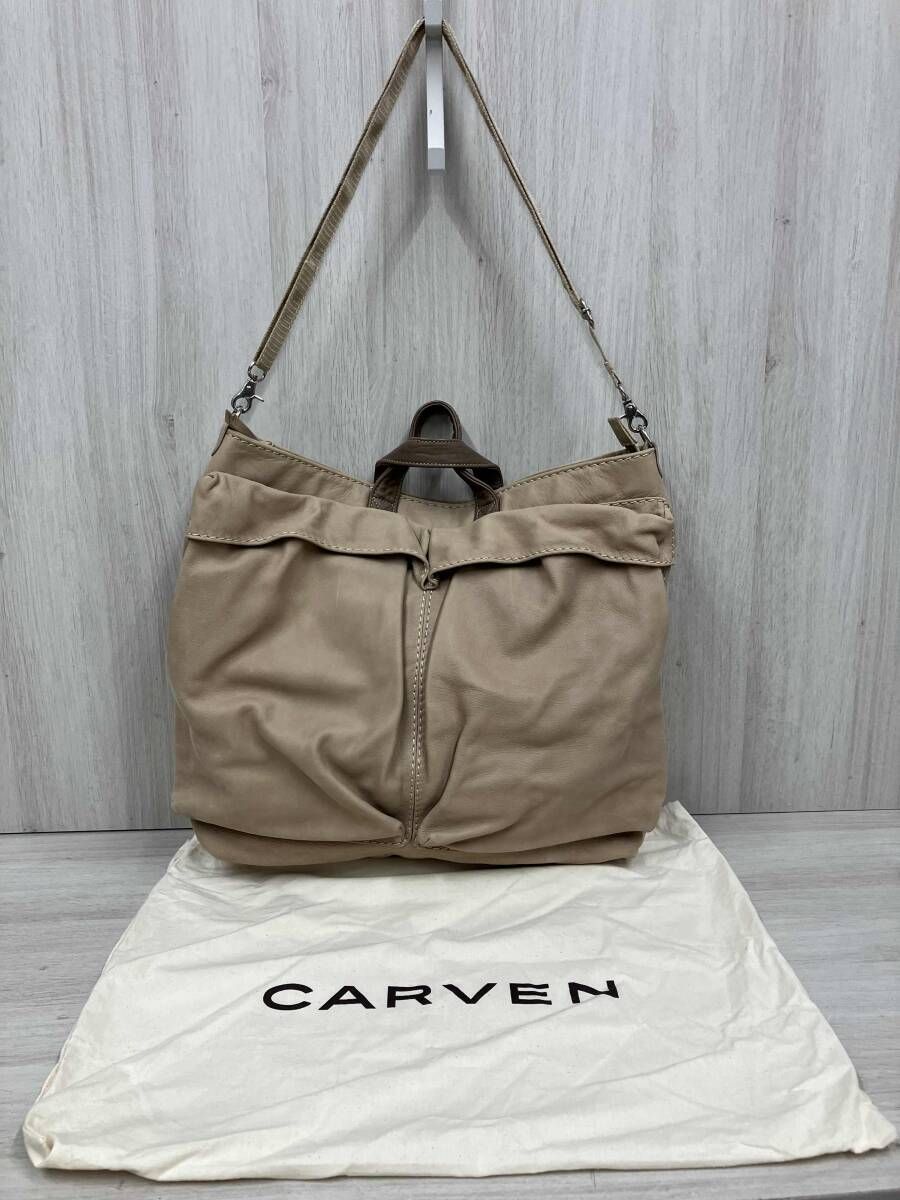 CARVEN カルヴェン ショップ トートバッグ レザーバッグ 牛革 CARVEN カルヴェン ショップ トートバッグ レザーバッグ 牛革