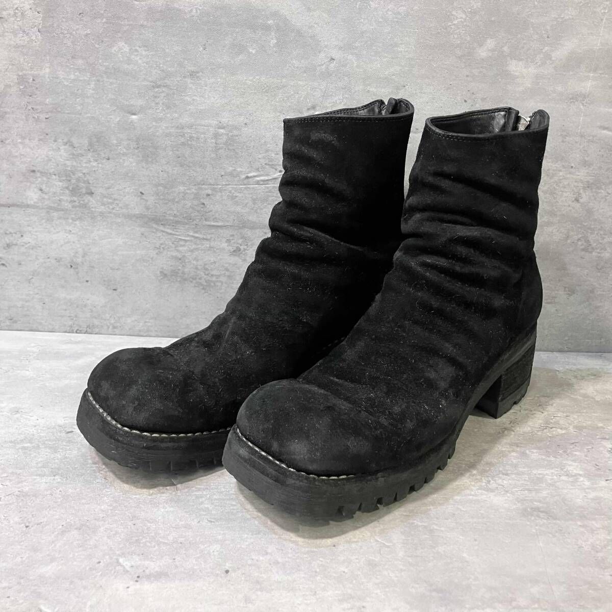 GUIDI 9086 V HORSE REVERSE BACK ZIP BOOTS ホースリバースバックジップブーツ サイズ41 ブラック グイディ