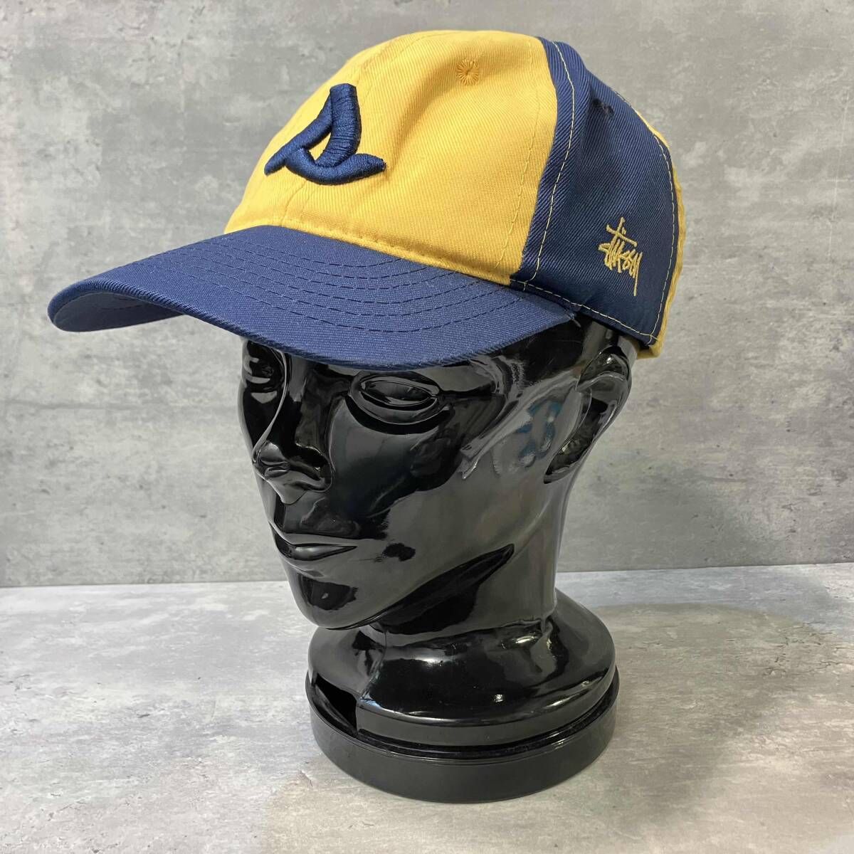 OLD STUSSY キャップ イエロー ブルー ステューシー