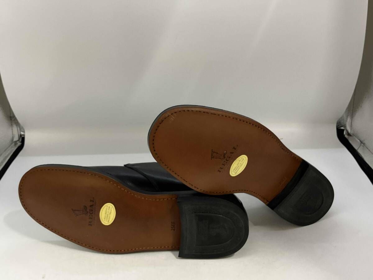 トップ REGAL リーガル シングルストラップシューズ ブラックレザー