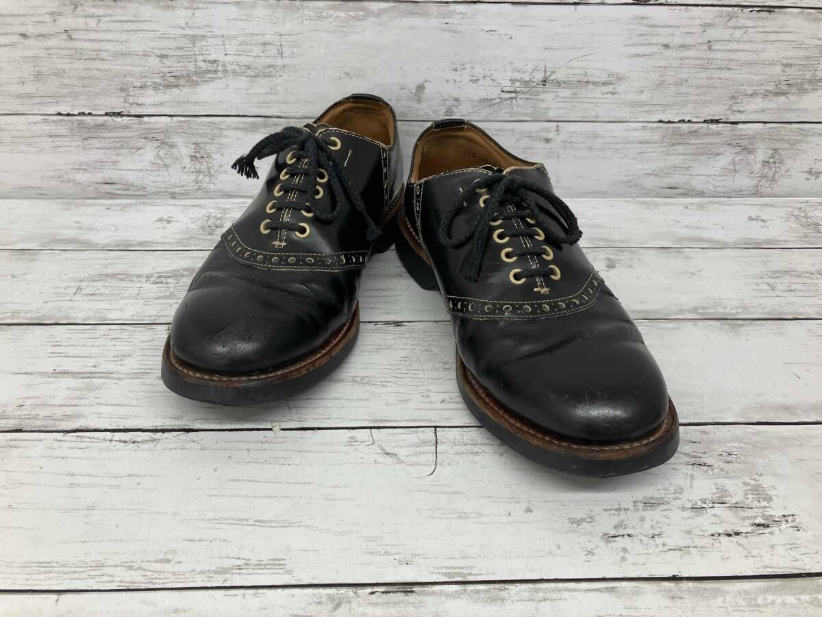 GLADHAND×REGAL／サドルシューズ／606S／ブラック／25cm／ひび割れ有