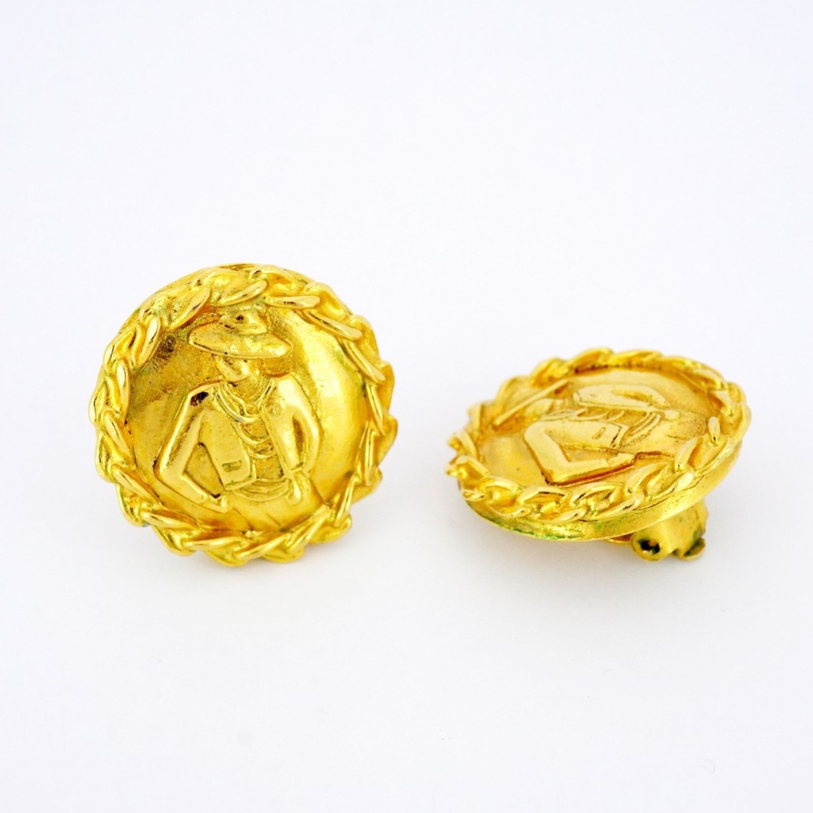 シャネル Chanel イヤリング マドモアゼル サークル GPメッキ ゴールドレディース