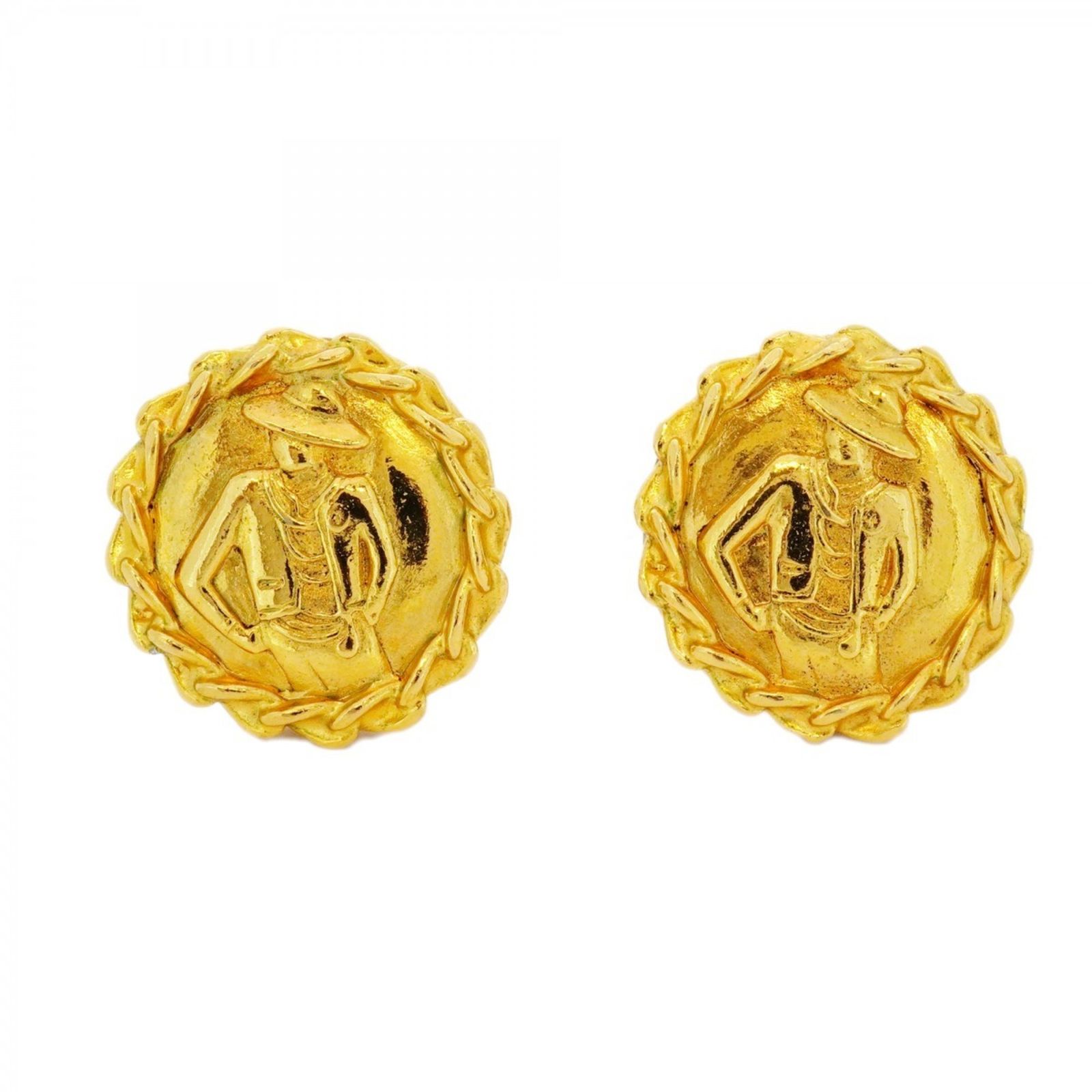 シャネル Chanel イヤリング マドモアゼル サークル GPメッキ ゴールドレディース