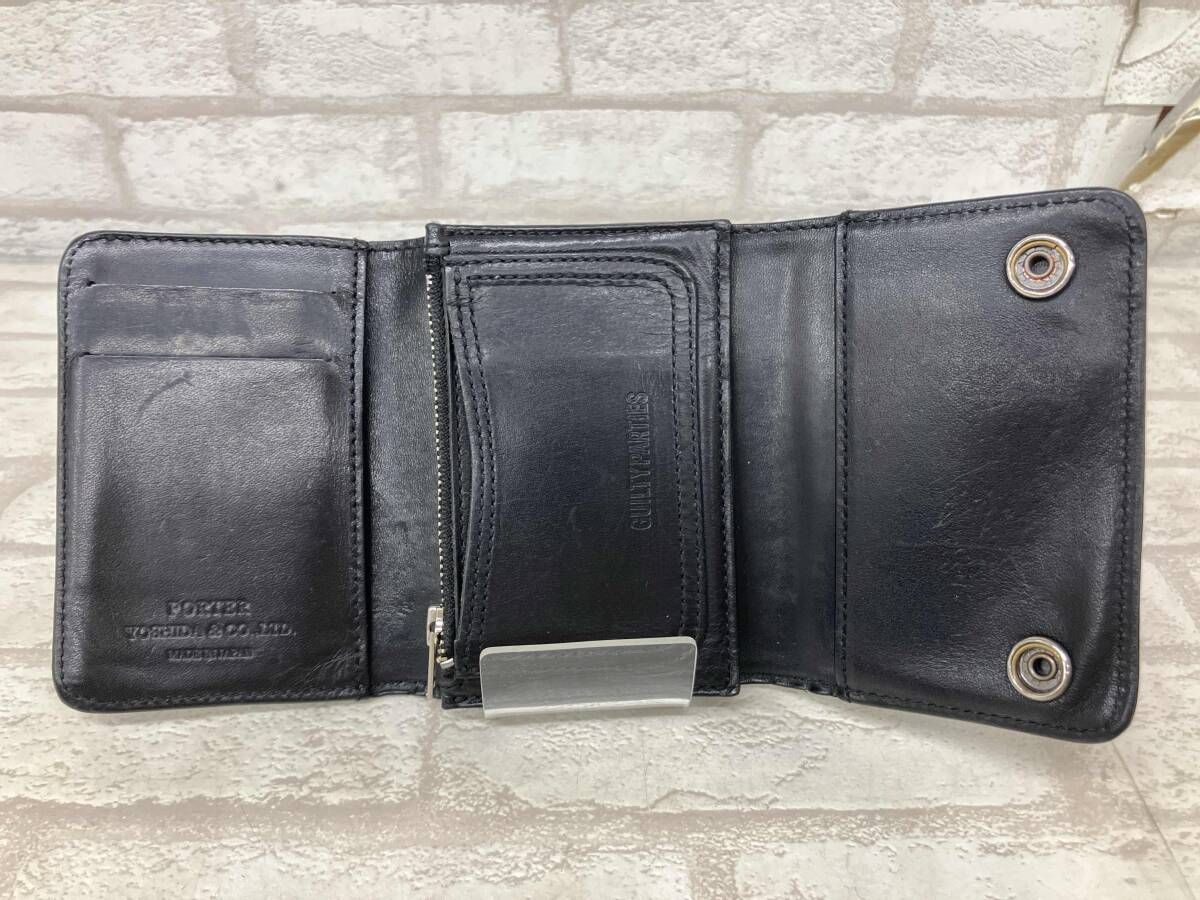 PORTER WACKO MARIA WMGP-WL 03 ポーター ワコマリア メンズ レザー 財布 三つ折り ボタン 被せ蓋 状態考慮