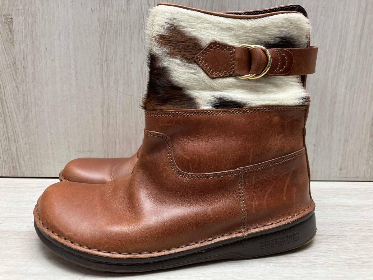 BIRKEN STOCK ビルケンシュトック HICKORY ヒッコリー ショートブーツ ハラコ×レザー ブラウン フットベット 24 cm 箱あり
