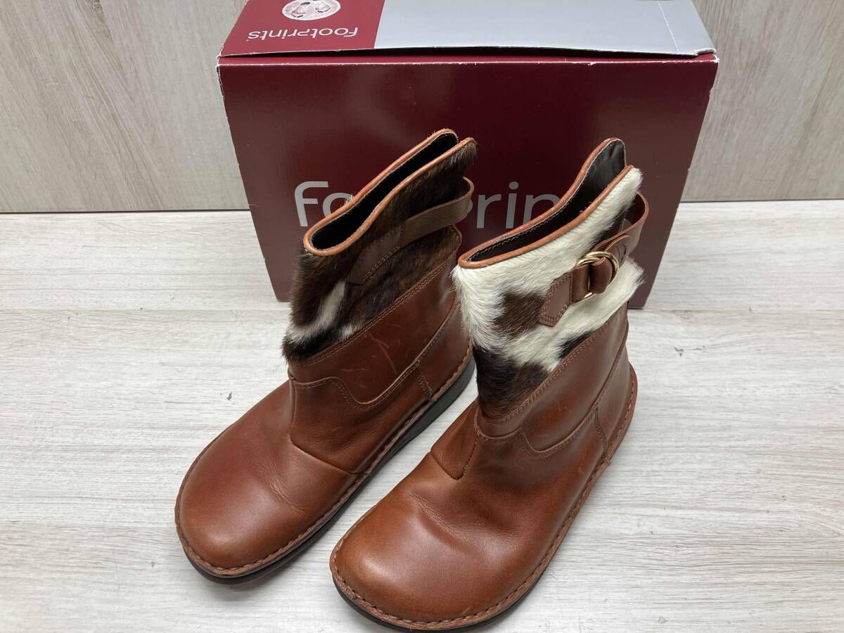 BIRKEN STOCK ビルケンシュトック HICKORY ヒッコリー ショートブーツ ハラコ×レザー ブラウン フットベット 24 cm 箱あり