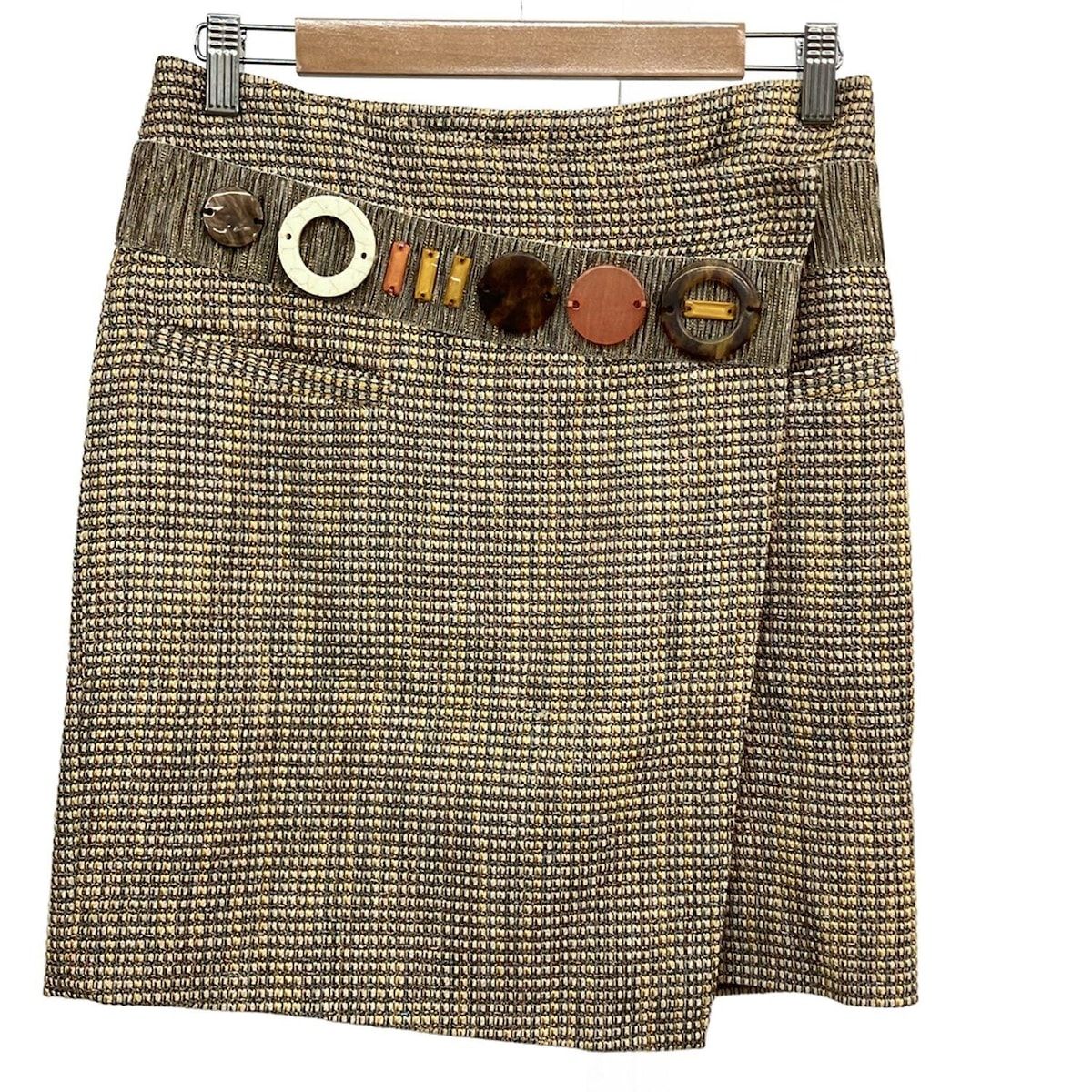 ADORE アドーア 巻きスカート サイズ38 M レディース - ベージュ×ダークイエロー×マルチ ひざ丈 ラメ