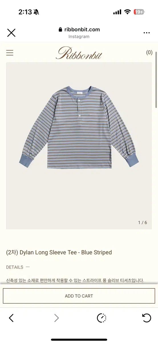 ribbonbit リボン빛 Dylan Long Sleeve Tee 冷房対策 ミニマル