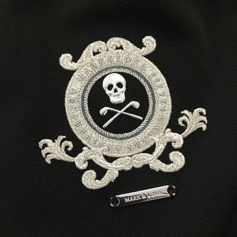 超美品】マークアンドロナ ジップベスト 黒 スカル 裏地メッシュ