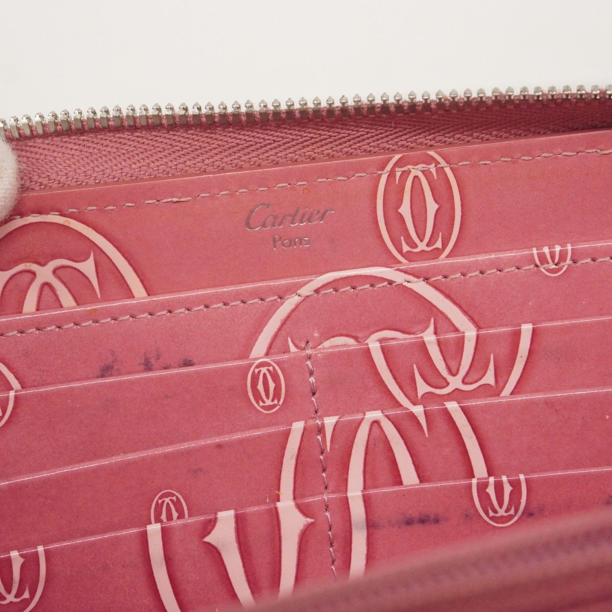 ☆SALE【5oc2070】カルティエ 長財布 ハッピーバースデー エナメル