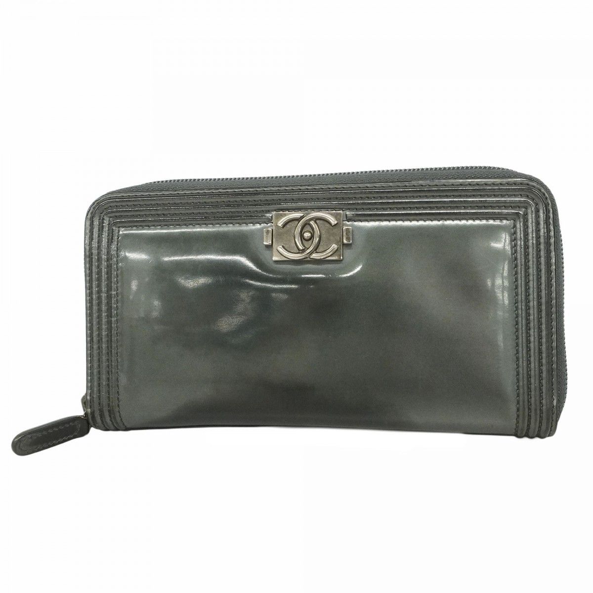 ☆SALE【5oc2074】シャネル 長財布 ボーイシャネル パテントレザー