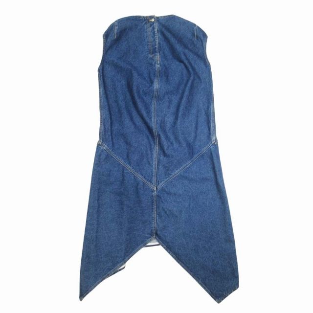 16 aw バレンシアガ ウォッシュデニム ドレス フレンチスリーブ ヘムライン ロングワンピース 34 インディゴ 436270|△L 09|レディース