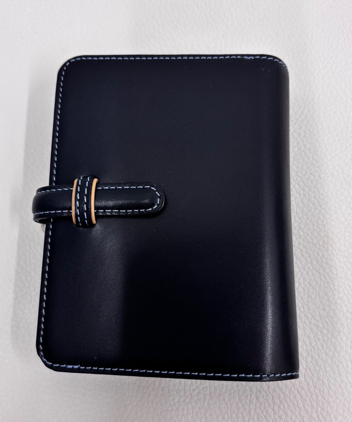 Kitamura キタムラ 財布 二つ折 ダークブルー/ベージュ 未使用 - メルカリ