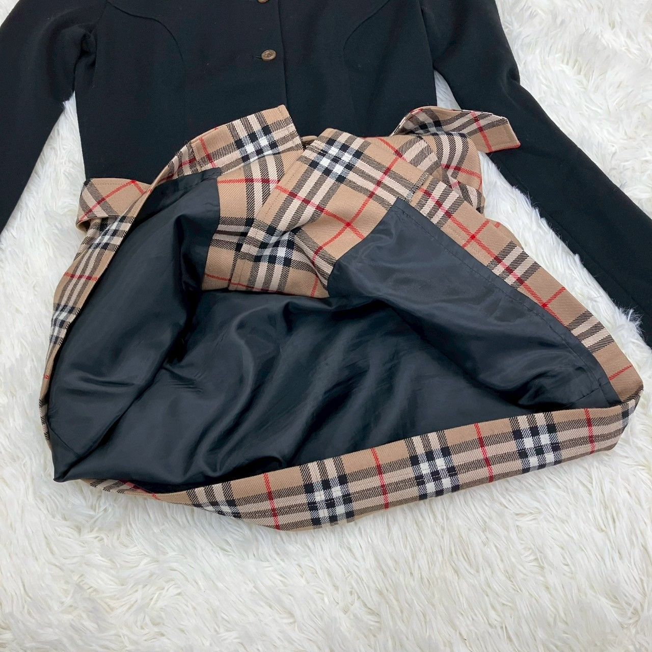 バーバリーブルーレーベル ドッキングワンピース 膝丈ワンピース