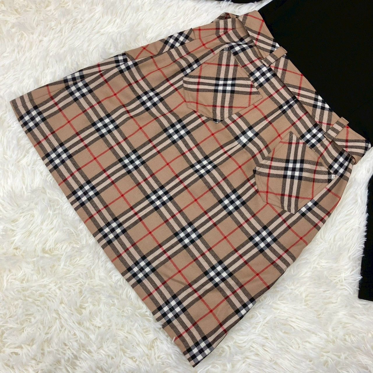 バーバリーブルーレーベル ドッキングワンピース 膝丈ワンピース