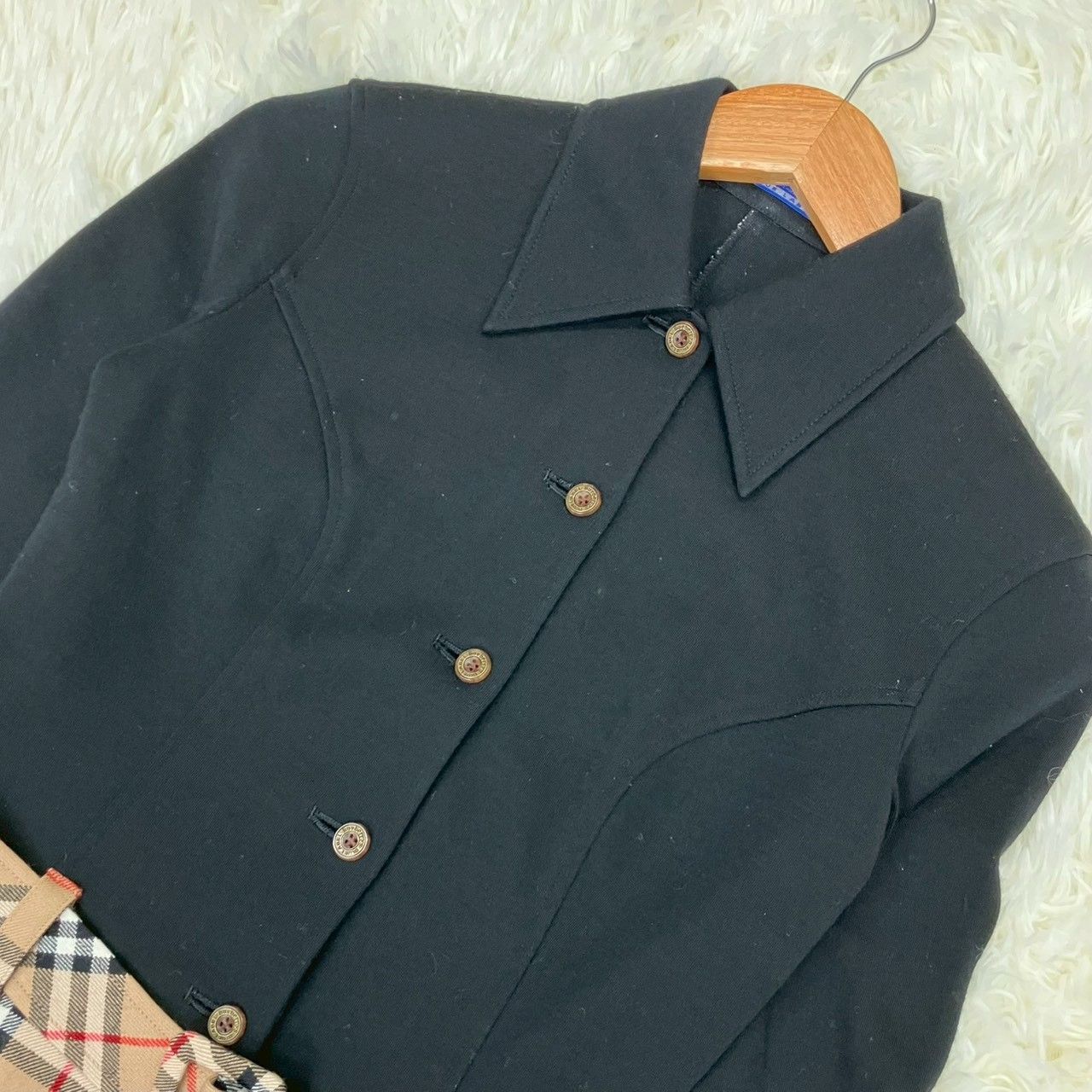 バーバリーブルーレーベル ドッキングワンピース 膝丈ワンピース