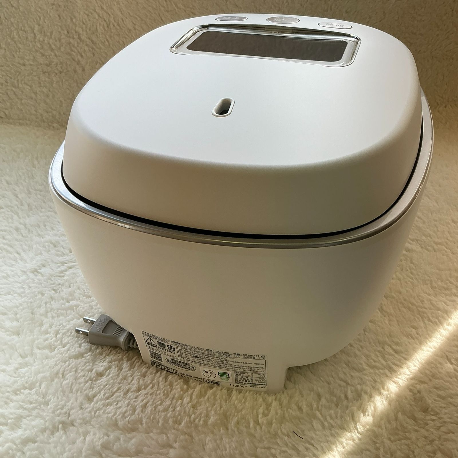  タイガー魔法瓶 炊飯器 5 5合 土鍋圧力IH式 土鍋ご泡火炊き 本土鍋 タッチパネル ミストホワイト JPL S 100 炊飯器 炊飯器 餅つき機