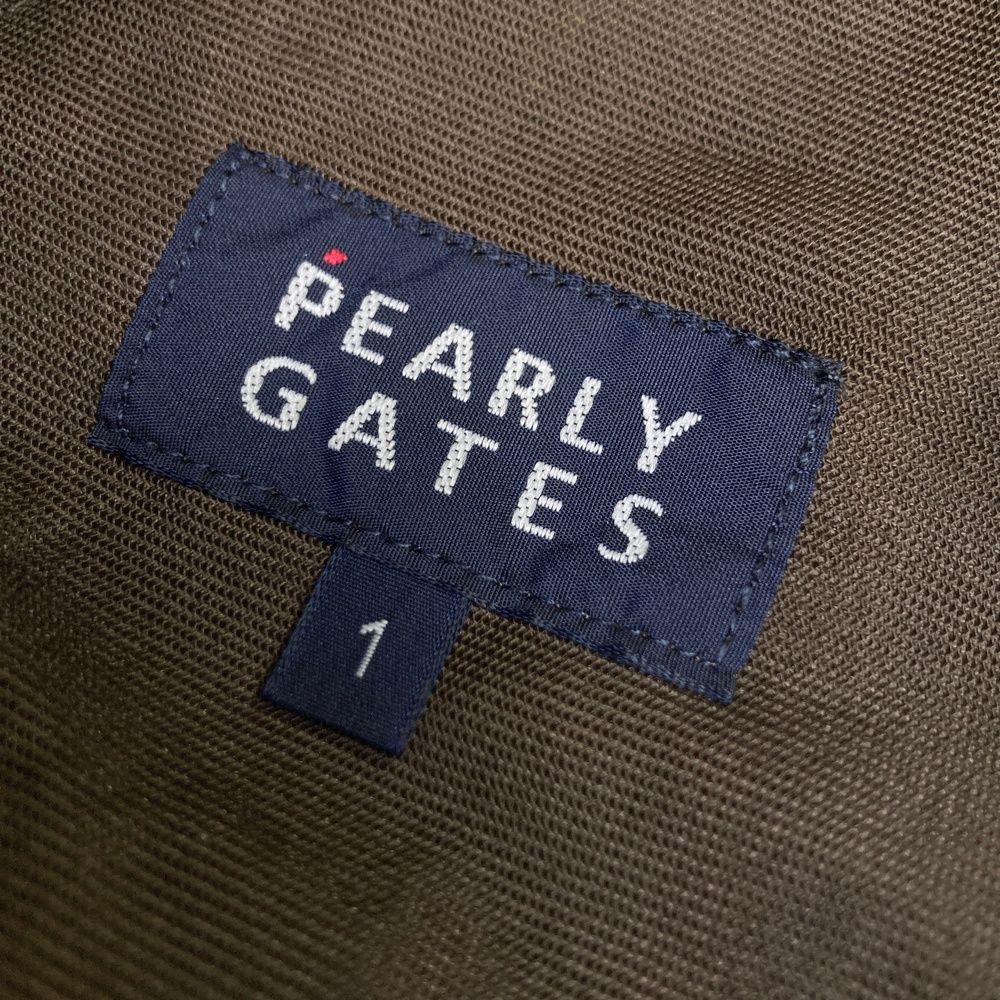 サイズ：1 PEARLY GATES パーリーゲイツ 中綿パンツ 千鳥柄 カーキ系