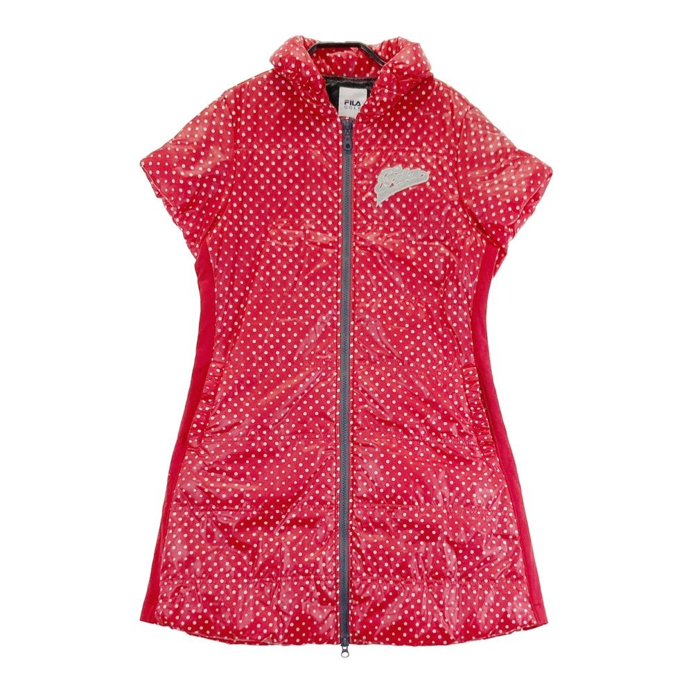 サイズ：L FILA GOLF フィラゴルフ 中綿 半袖ワンピース ドット柄