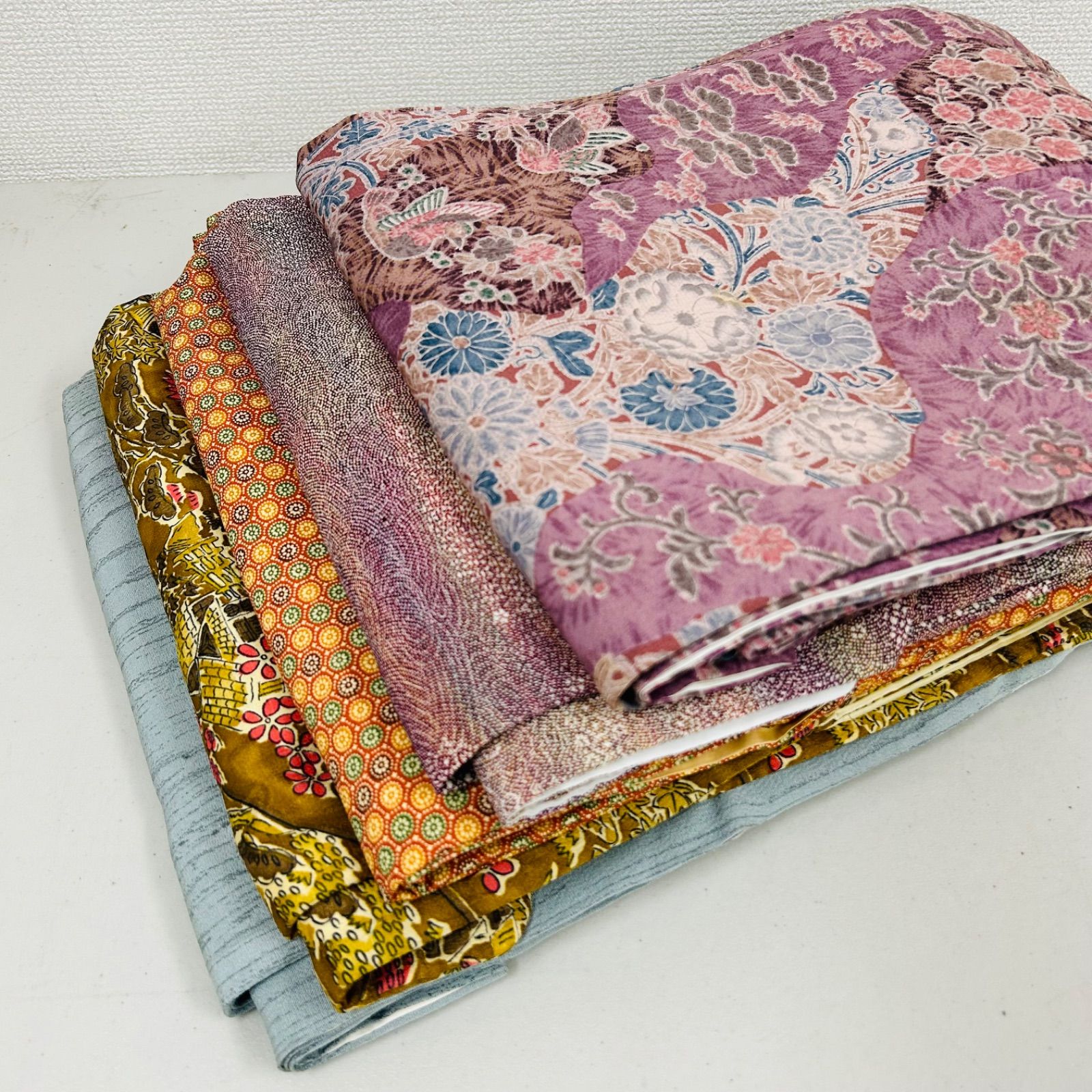 小紋 着物 正絹 5着 着物まとめ売り リメイク材料 m-562 - メルカリ