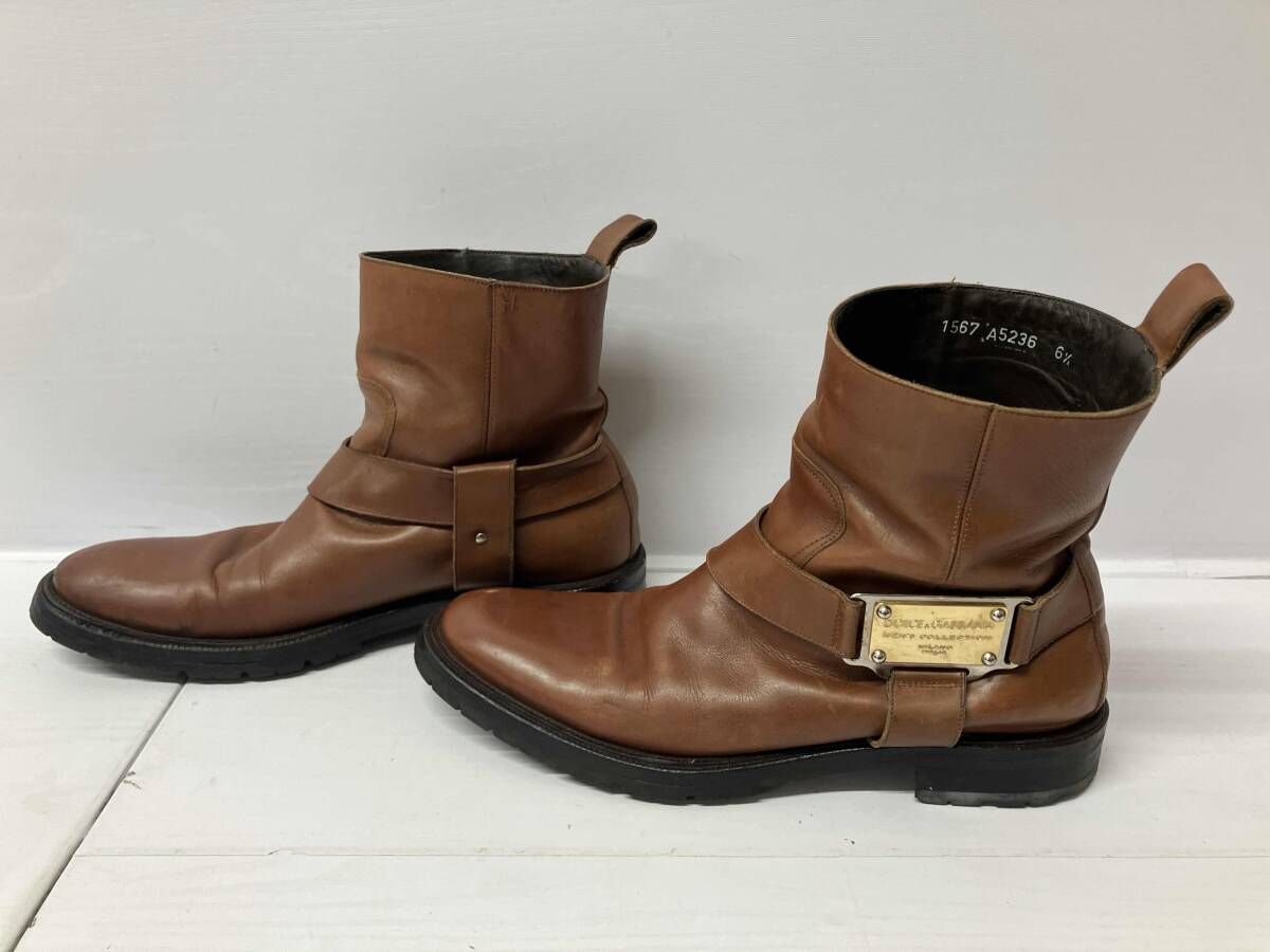 DOLCE GABBANA ドルチェ ガッバーナ 1567 A 5236 エンジニアブーツ 25 5 cm 6 1 2 ブラウン通年